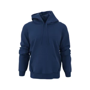 navy blue pullover hoodie with kangaroo pocket