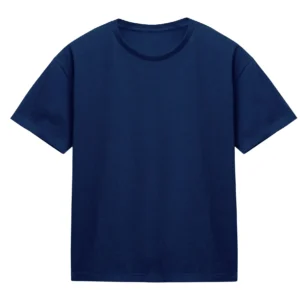 Plain navy blue crewneck t-shirt